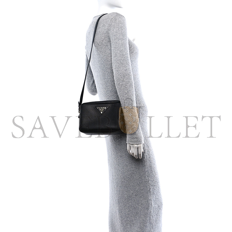 PRADA FLOU LEATHER SHOULDER BAG 1BH082 (22*14*8cm)